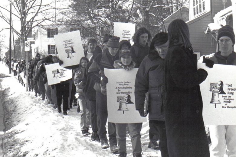 Students march for MLK Day in 1989