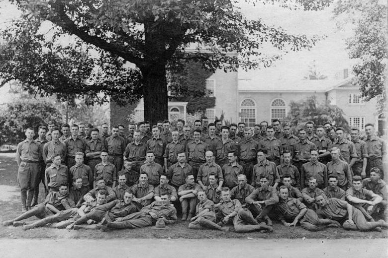 A large group of men in uniform.