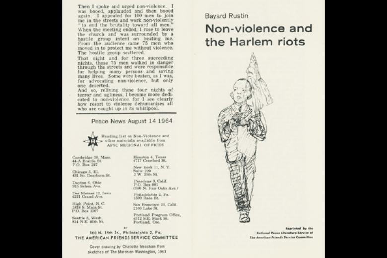 Cover of a pamphlet by Bayard Rustin, published by AFSC.